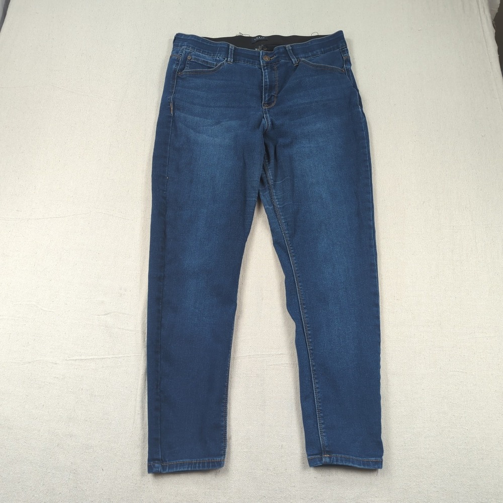 Curve Appeal Jeans Womens 14 32 Blue High Rise Skinny Stretch